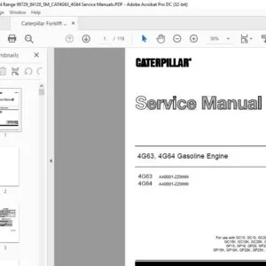 Caterpillar 44G63 4G64 Gasoline Engine Service Manual - PDF DOWNLOAD