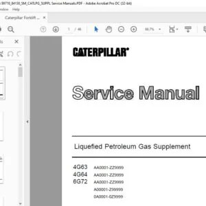 Caterpillar 4G63 4G64 6G72 Liquefied Petroleum Gas Supplement Service Manual