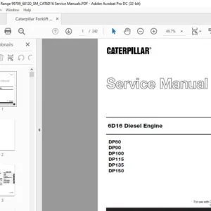 Caterpillar 6D16 Diesel Engine DP80 DP90 DP100 DP115 DP135 DP150 Service Manual