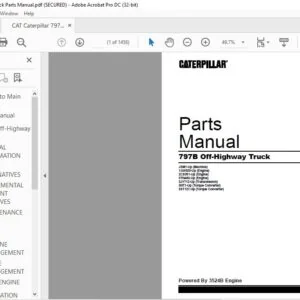 Caterpillar 797B Off-Highway Truck Parts Manual - PDF DOWNLOAD
