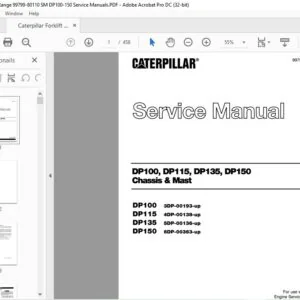 Caterpillar DP100 DP115 DP135 DP150 Chassis & Mast Service Manual - PDF DOWNLOAD