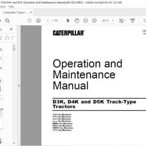 Caterpillar Dozer D3K D4K & D5K Track-Type Tractors Operation & Maintenance Manual