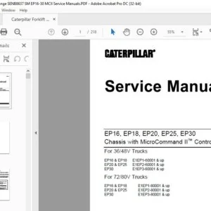 Caterpillar EP16 EP18 EP20 EP25 EP30 Chassis with MicroCommand II™ Controller Service Manual