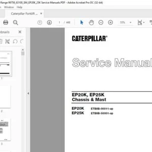 Caterpillar EP20K EP25K Chassis & Mast Service Manual 99759-63100 - PDF DOWNLOAD
