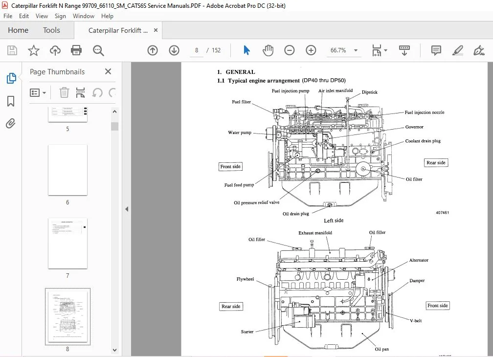 Caterpillar Forklift S6S Diesel Engine Service Manual - PDF DOWNLOAD - Image 3