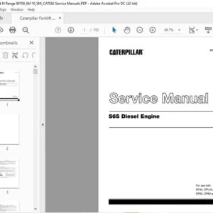 Caterpillar Forklift S6S Diesel Engine Service Manual - PDF DOWNLOAD