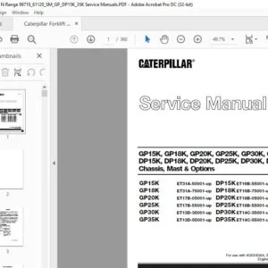 Caterpillar GP15K GP18K GP20K GP25K GP30K GP35K DP15K DP18K DP20K DP25K DP30K DP35K Service Manual