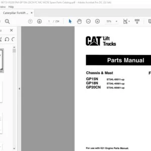 Catpillar GP15N GP18N GP20CN Chassis & Mast FC & MC Parts Manual