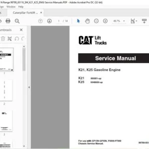 Caterpillar K21 K25 Gasoline Engine Service Manual 99789-65110 - PDF DOWNLOAD