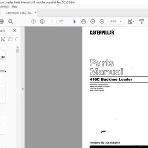 Caterpiller 416C Backhoe Loader Parts Manual - PDF DOWNLOAD