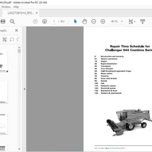 Challenger 644 Combine Series Repair Time Schedule Manual - PDF DOWNLOAD