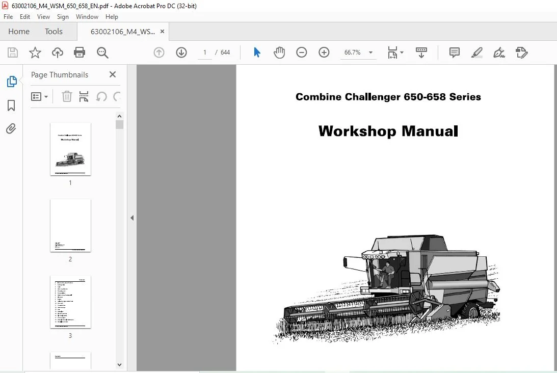 Challenger 650-658 Series Combine Workshop Manual - PDF DOWNLOAD - Image 2