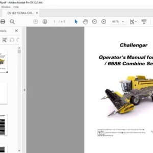 Challenger 654B 658B Combine Series Operator's Manual D3161100M4 - PDF DOWNLOAD