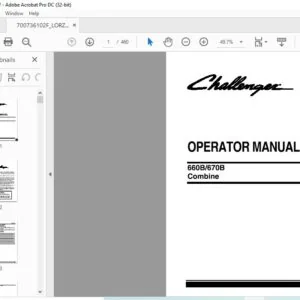 Challenger 660B 670B Combine Operator Manual - PDF DOWNLOAD