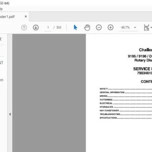 Challenger 9195 9196 DKHE DKHET Rotary Disc Header Service Manual 79034610B