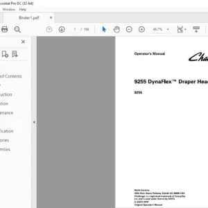 Challenger 9255 DynaFlex Draper Header 9255 Operator's Manual - PDF DOWNLOAD