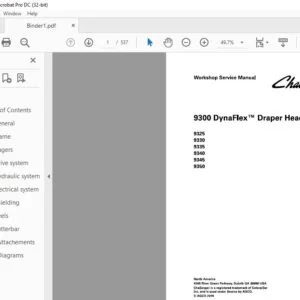 Challenger 9300 DynaFlex Draper Header 9325 9330 9335 9340 9345 9350 Workshop Service Manual