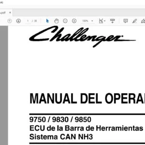 Challenger 9750 9830 9850 ECU de la Barra de Herramientas CAN ART y Sistema CAN NH3 Manual del Operador - (SPANISH)