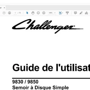 Challenger 9830 9850 Semoir a Disque Simple Guide de I'utilisateur 9971258CHA - (French)