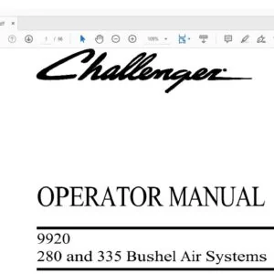 Challenger 9920 280 & 335 Bushel Air System Operator Manual 9971261CHA