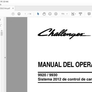 Challenger 9920 9930 Sistema 2012 de control de carretilla Manual Del Operador - (Spanish)
