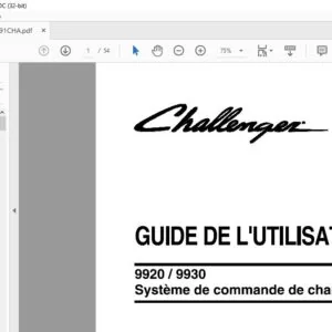 Challenger 9920 9930 (2012) Guide De L'Utilisateur PDF (Français)