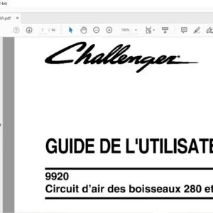 Challenger 9920 Circuit d'air des boisseaux 280 et 335 Guide De L'Utilisateur 9971262CHA - (French)