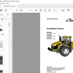 Challenger Articulated Tractor MT955E MT965E MT975E Operator's Manual 556263D1C