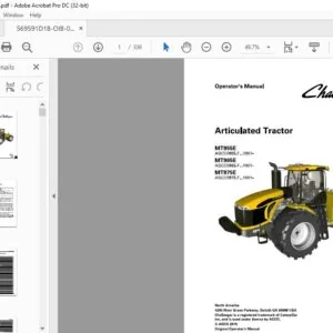 Challenger Articulated Tractor MT955E MT965E MT975E Operator’s Manual 569591D1B