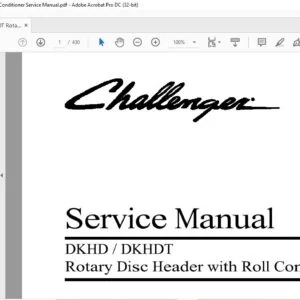 Challenger DKHD DKHDT Rotary Disc Header with Roll Conditioner Service Manual 79033011A