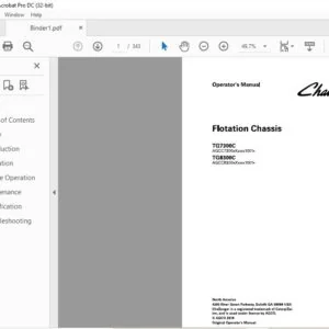 Challenger EU Applicator TG7300C TG8300C Flotation Chassis Operator's Manual - PDF DOWNLOAD