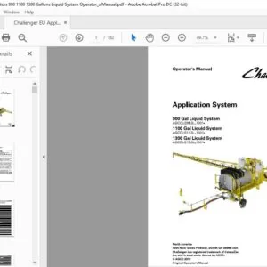 Challenger EU Applicators 900 1100 1300 Gallons Liquid System Operator's Manual - PDF DOWNLOAD