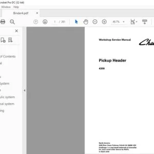 Challenger EU Harvesting 4300 Pickup Header Workshop Service Manual