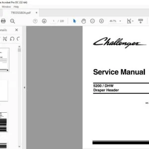 Challenger EU Harvesting 5200 DHW Draper Header Service Manual 79035580A - PDF DOWNLOAD