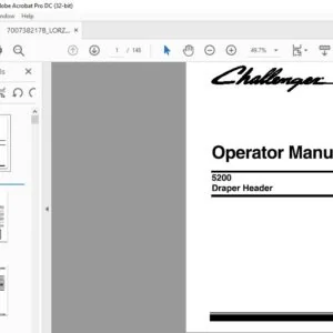 Challenger EU Harvesting 5200 Draper Header Operator Manual 700738217B - PDF DOWNLOAD