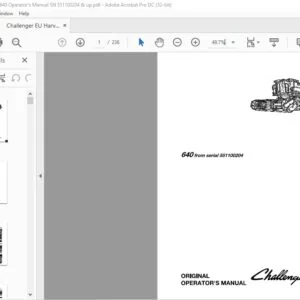 Challenger EU Harvesting 640 Operator's Manual SN 551100204 & up - PDF DOWNLOAD