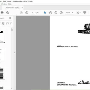 Challenger EU Harvesting 640 Operator's Manual SN 551110073 & up - PDF DOWNLOAD