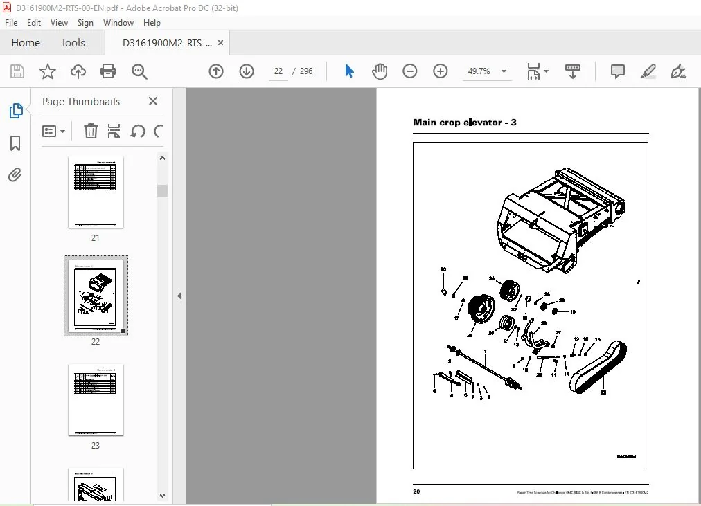 Challenger EU Harvesting 645 C-658 C & 654 B-658 B Combine Series Repair Time Schedule Manual - Image 4