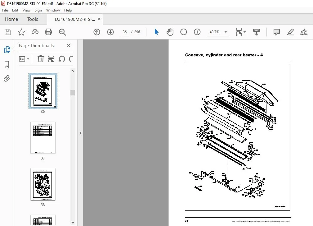 Challenger EU Harvesting 645 C-658 C & 654 B-658 B Combine Series Repair Time Schedule Manual - Image 3