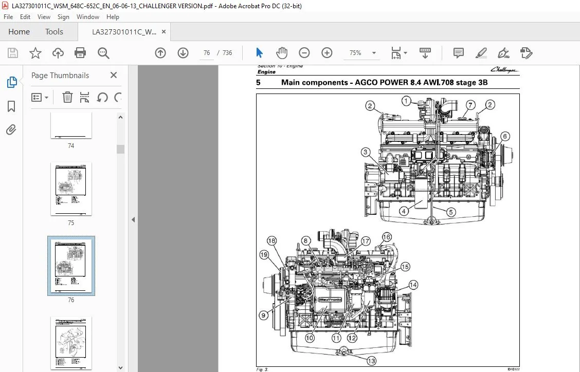 Challenger EU Harvesting 648C-652C Combines Series Workshop Service Manual - Image 4