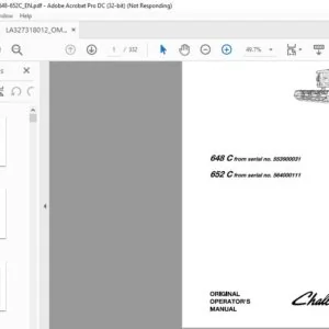 Challenger EU Harvesting 648C 652C Operator's Manual LA327318012