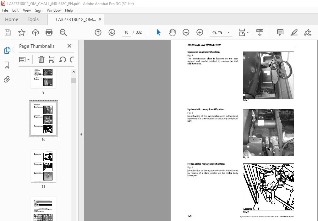 Challenger EU Harvesting 648C 652C Operator's Manual LA327318012 - Image 3