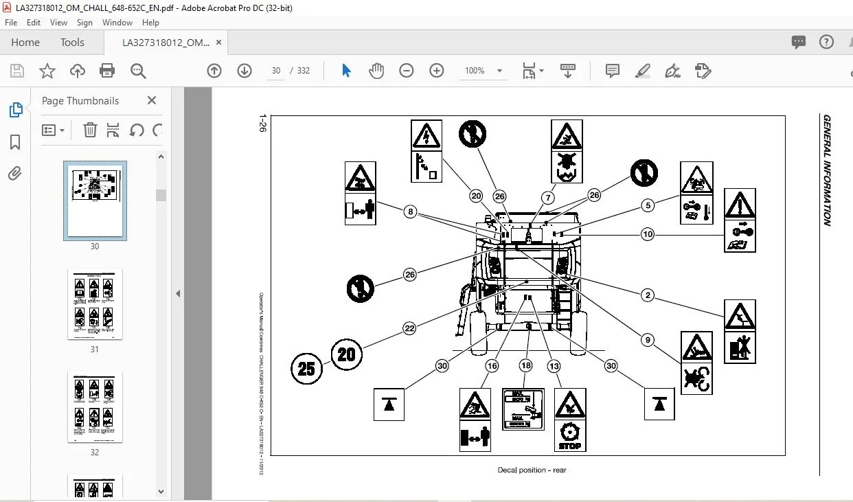 Challenger EU Harvesting 648C 652C Operator's Manual LA327318012 - Image 4