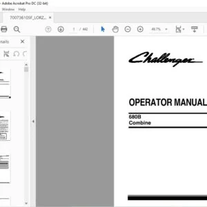 Challenger EU Harvesting 680B Combine Operator Manual 700736105E - PDF DOWNLOAD