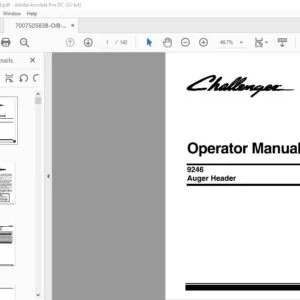 Challenger EU Harvesting 9246 Auger Header Operator Manual 700750583B - PDF DOWNLOAD