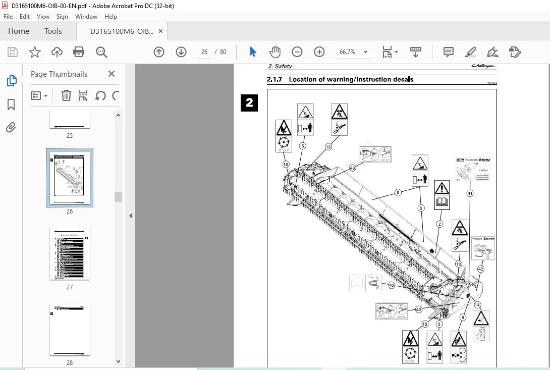 Challenger EU Harvesting PowerFlow Table Operator's Manual D3165100M6 - PDF DOWNLOAD - Image 2