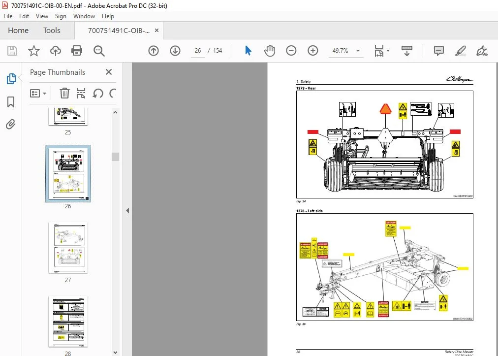 Challenger EU Hay Equipment 1373 1376 Rotary Disc Mower Operator's Manual - Image 4