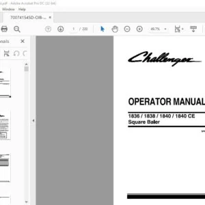 Challenger EU Hay Equipment 1836 1838 1840 1840 CE Square Baler Operator Manual - PDF DOWNLOAD