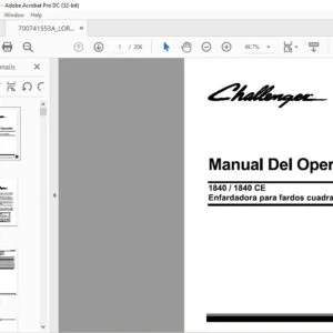 Challenger EU Hay Equipment 1840 1840 CE Enfardadora para fardos cuadrados Manual del Operador - (SPANISH)