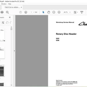 Challenger EU Hay Equipment 9283 9286 Rotary Disc Header Workshop Manual 79037261A